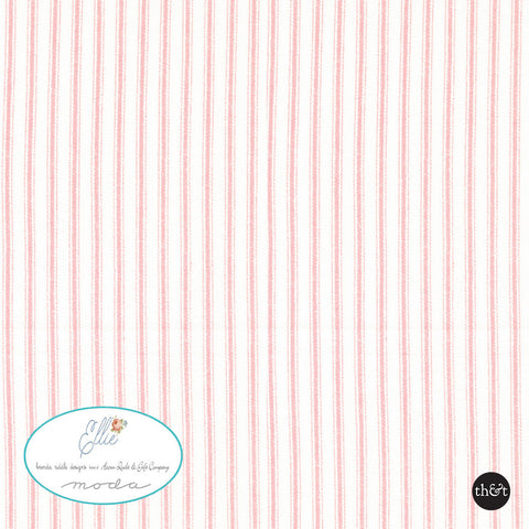 Ellie | Ticking | Coral (pink) | 100% cotton | Brenda Riddle