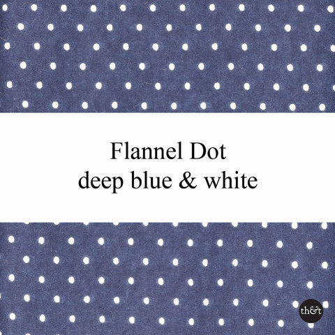 Polka Dot Flannel - Dark blue with soft white dots