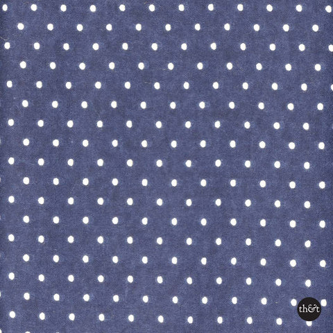 Polka Dot Flannel - Dark blue with soft white dots