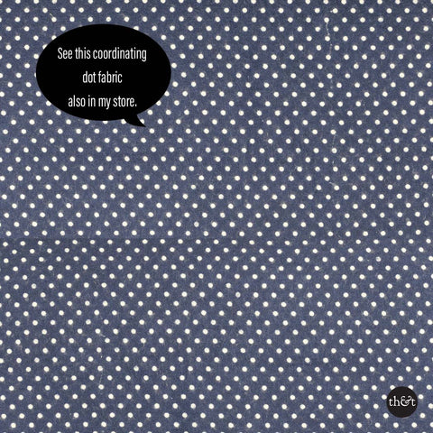 Polka Dot Flannel - Soft white with small dark blue dots