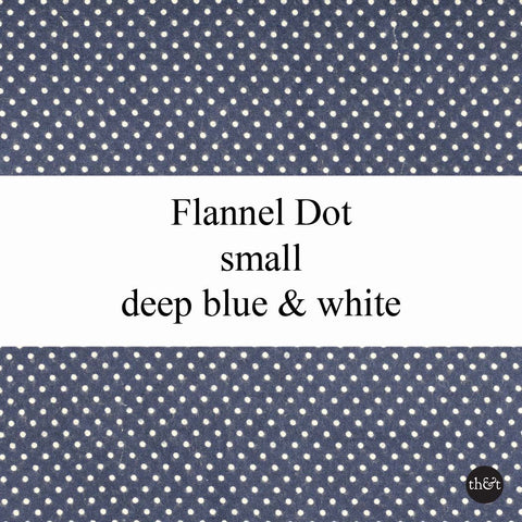 Polka Dot Flannel - Deep blue with small soft white dots