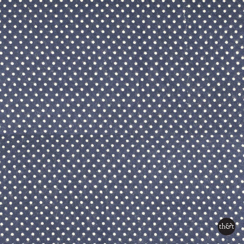 Polka Dot Flannel - Deep blue with small soft white dots