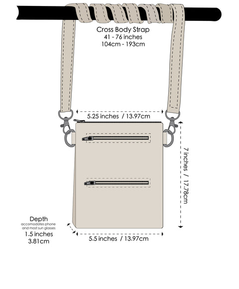 SEW HAPPY CROSSES Crossbody Phone Bag - Natural