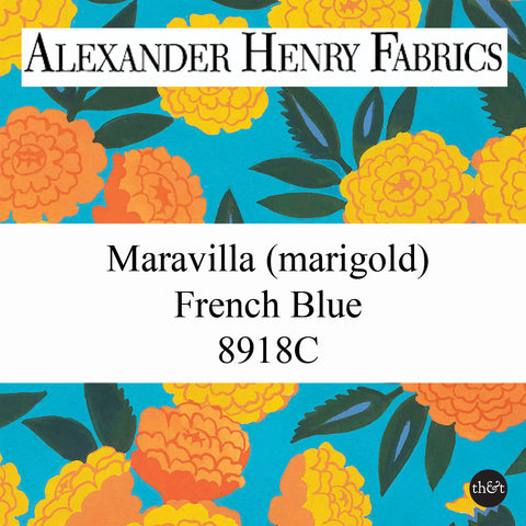 Maravilla | Marigold | French Blue | Alexander Henry Fabrics | 8918C