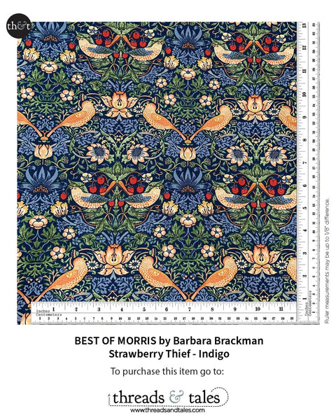 Best of Morris | STRAWBERRY THIEF FLORAL | Barbara Brackman | for Moda | Quilting Cotton | 8367 13