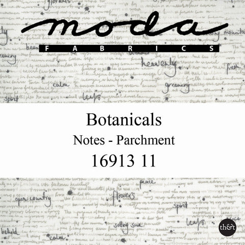 Botanicals | NOTES | PARCHMENT | Janet Clare | Moda | Quilting Cotton | 16913 11