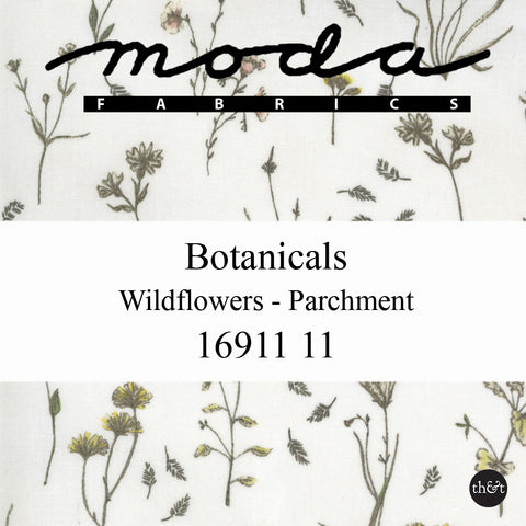 Botanicals | WILDFLOWERS | PARCHMENT | Janet Clare | for Moda | Quilting Cotton | 16911 11