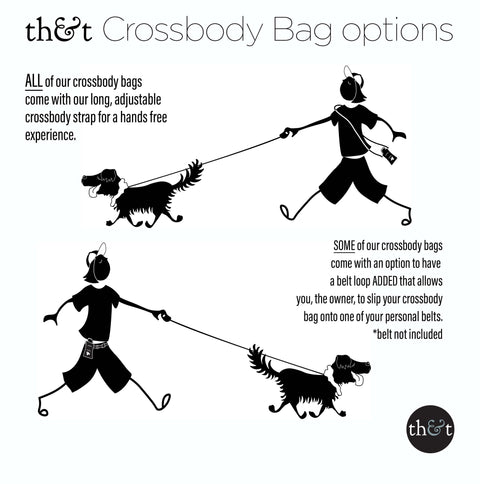 SEW HAPPY CROSSES Crossbody Dog Walker Phone Bag - Black