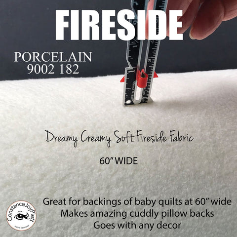 FIRESIDE | PORCELAIN | 60" wide Creamy coloured fabric | Plush + soft with a minimal pile | Great for quilt backings + appliqué | Super cozy