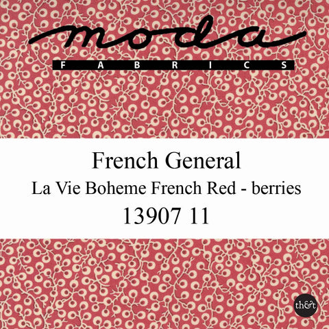 LA VIE BOHEME | FRENCH RED | BERRIES | French General for Moda | Quilting Cotton | 13907 11