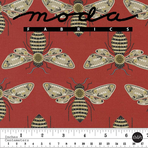 Bumble Bee | Metallic | Poppy | Meadowmere by Gingiber | 100% cotton