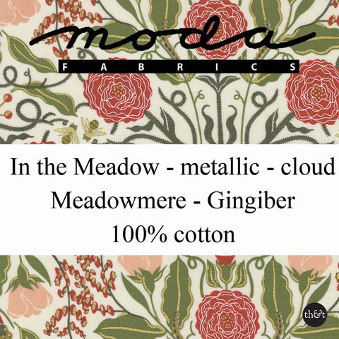 In the Meadow | Metallic | Cloud | Meadowmere by Gingiber | Cloud | 100% cotton