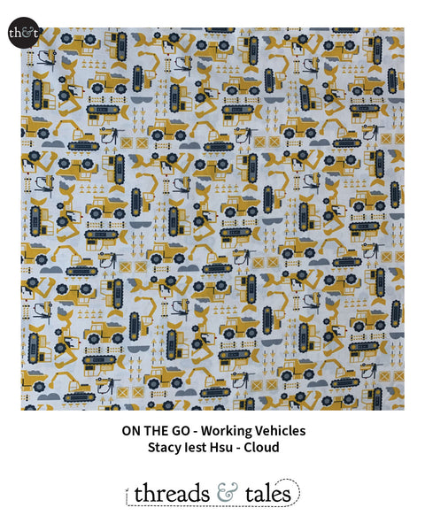 ON THE GO | WORKING VEHICLES | CLOUD | Stacy Iest Hsu | for Moda | Quilting Cotton | 20724 18