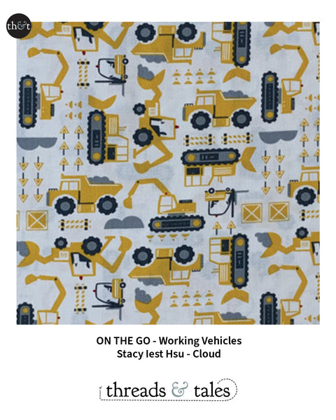 ON THE GO | WORKING VEHICLES | CLOUD | Stacy Iest Hsu | for Moda | Quilting Cotton | 20724 18