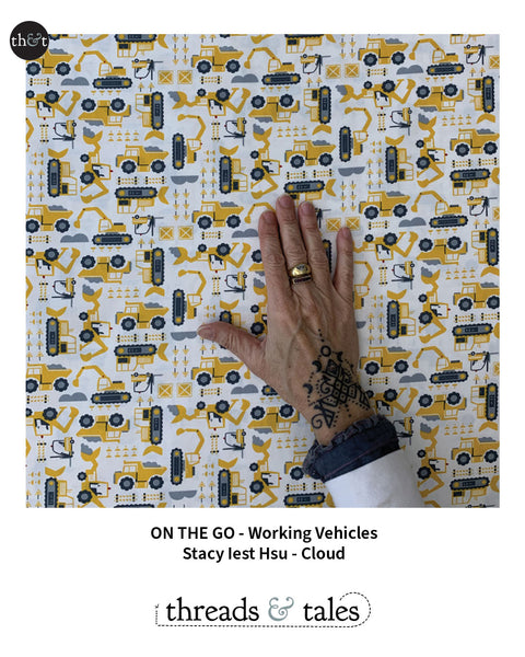 ON THE GO | WORKING VEHICLES | CLOUD | Stacy Iest Hsu | for Moda | Quilting Cotton | 20724 18