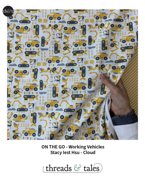 ON THE GO | WORKING VEHICLES | CLOUD | Stacy Iest Hsu | for Moda | Quilting Cotton | 20724 18