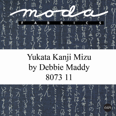 Yukata Kanji Mizu | Dark Blue | Text Japanese Asian Poetry | 48073 11 Moda #1