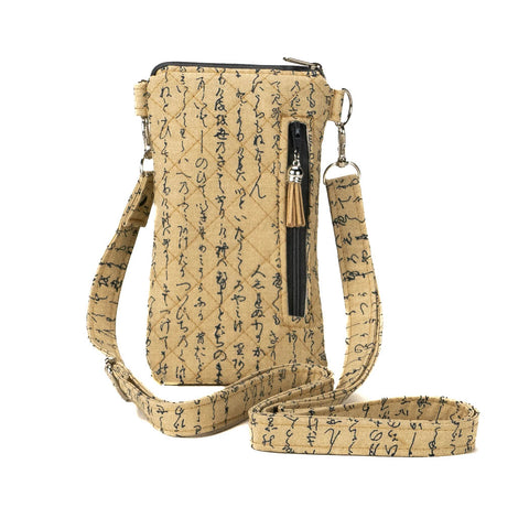 CROSS BODY MINI PHONE BAG - Japanese Tea & Poetry